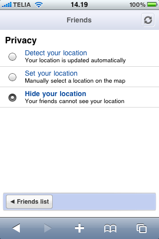 Hide My Location - Google Latitude